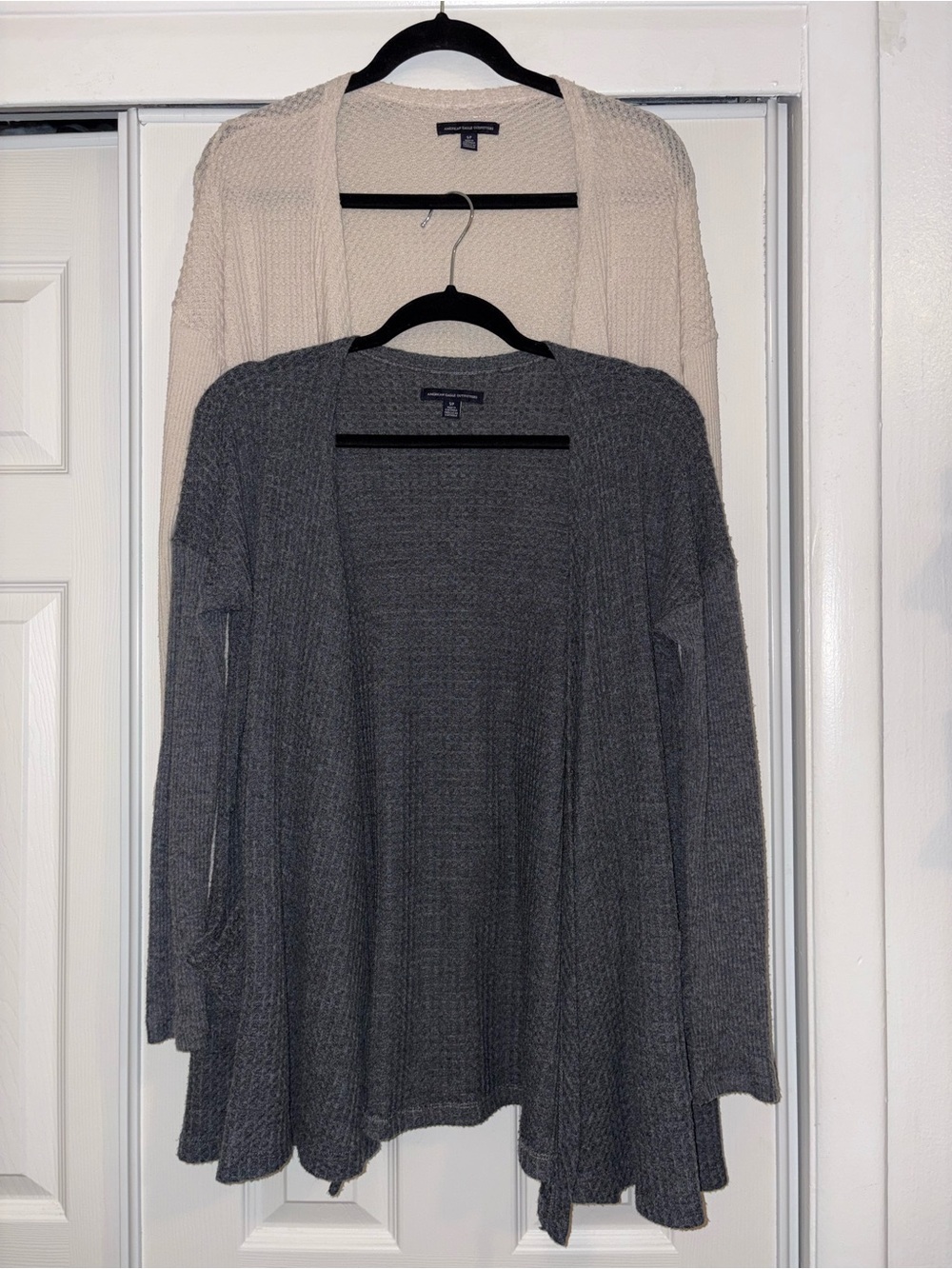 American Eagle Outfitters Open-Front Cardigans in Beige and Charcoal